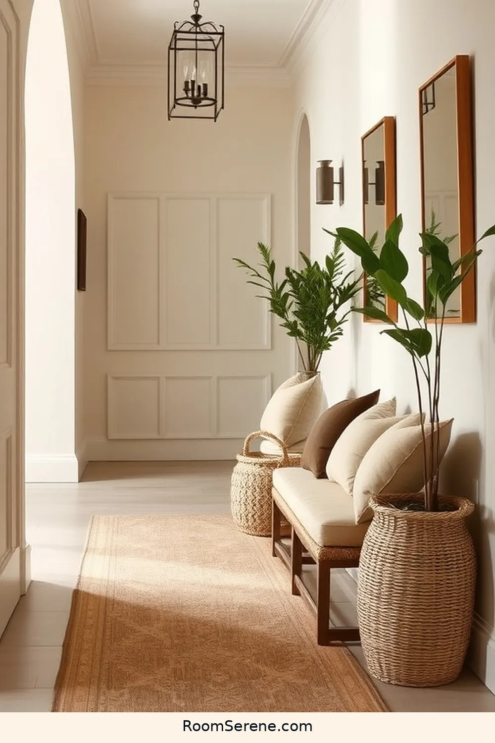 18 Natural Fiber Solutions for Hallway Organization 19 Organic Cotton Bench Cushions for 18 Natural Fiber Solutions for Hallway Organization