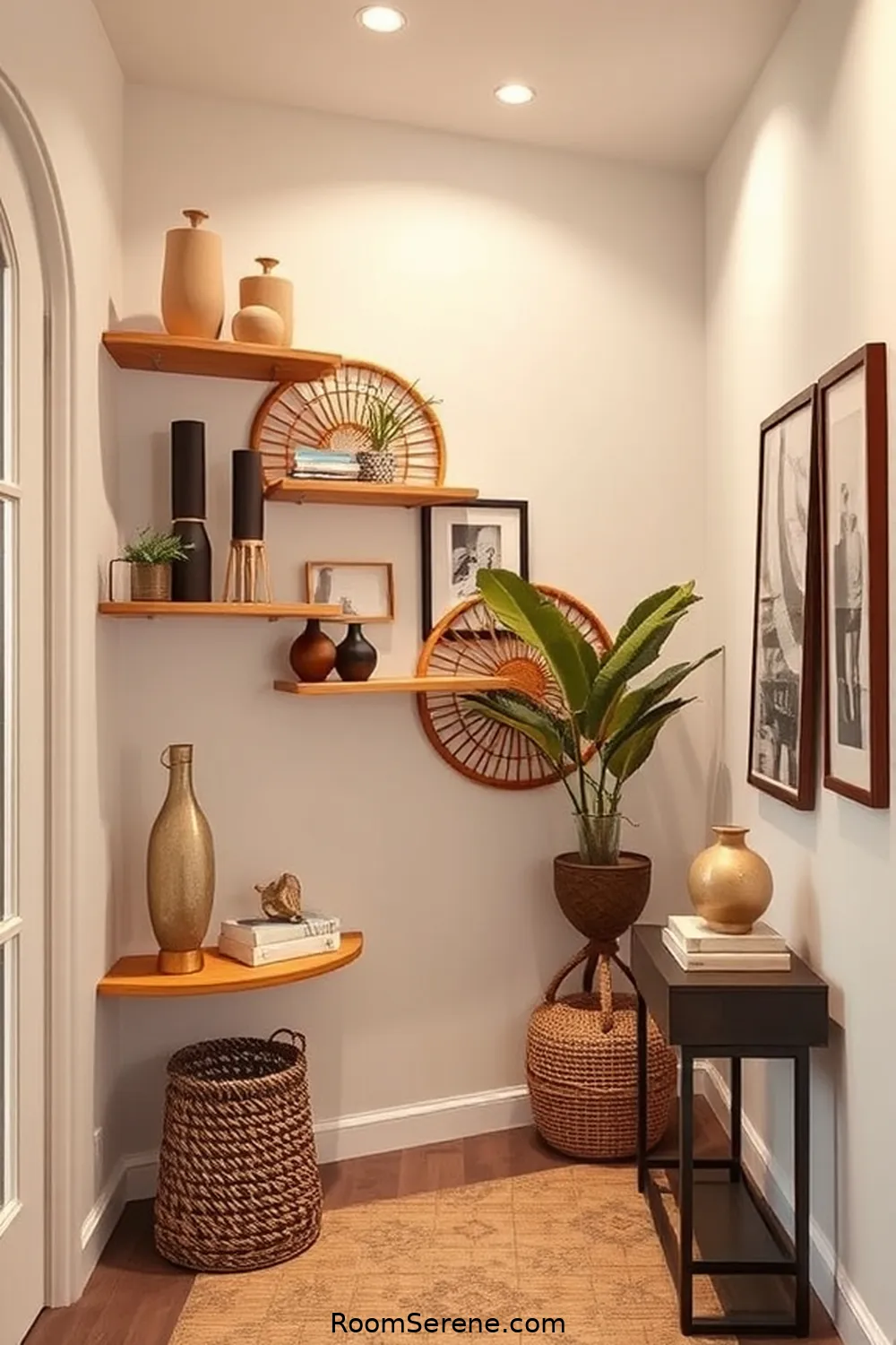 18 Natural Fiber Solutions for Hallway Organization 9 Rattan Wall Shelves for 18 Natural Fiber Solutions for Hallway Organization