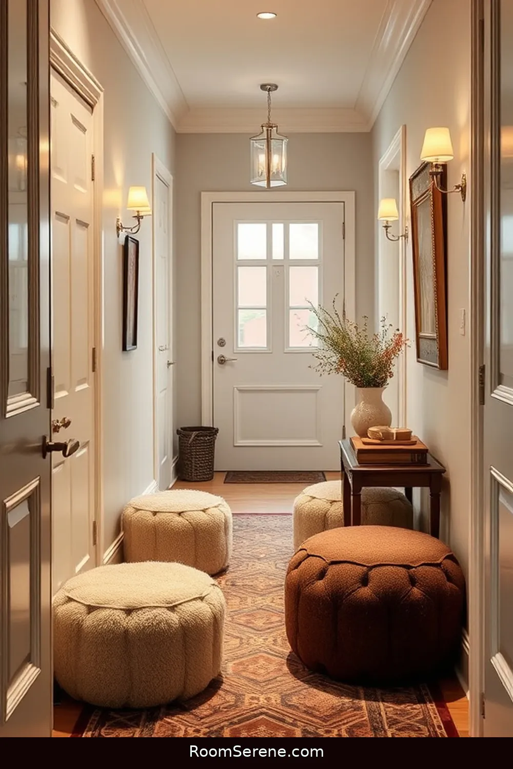 18 Natural Fiber Solutions for Hallway Organization 12 Wool Storage Poufs for 18 Natural Fiber Solutions for Hallway Organization