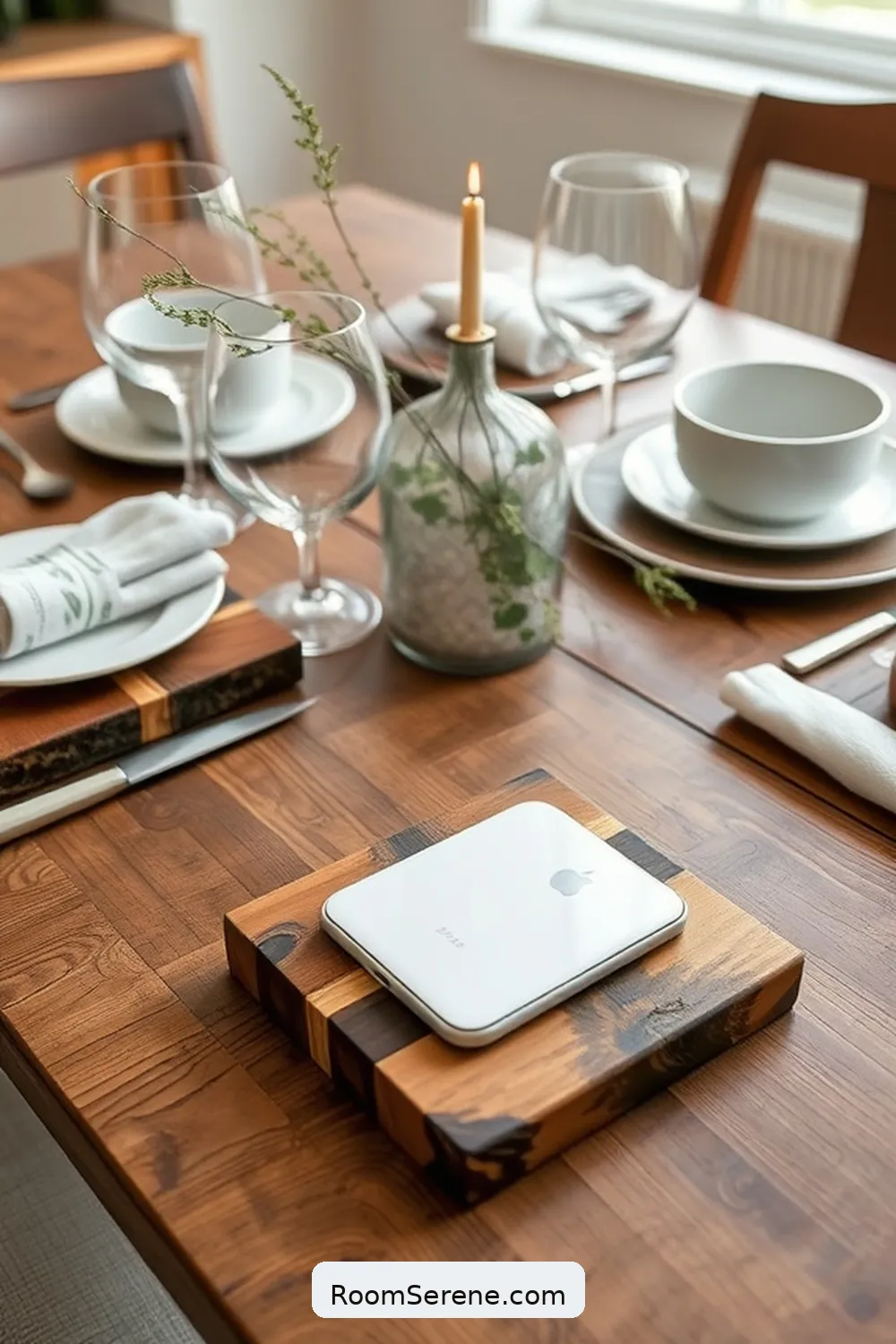 18 Smart Home Features Using Recycled Wood to Enhance Your Dining Room 16 Reclaimed Wood Smart Coasters With Charging Capabilities for 18 Smart Home Features Using Recycled Wood to Enhance Your Dining Room