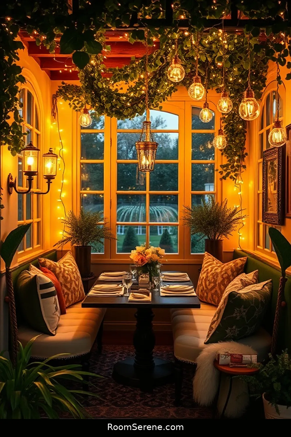 Create a Cozy Nook With Solar Fairy Lights for 18 Smart Ways for Dining Room Organization Using Solar-Powered Lights