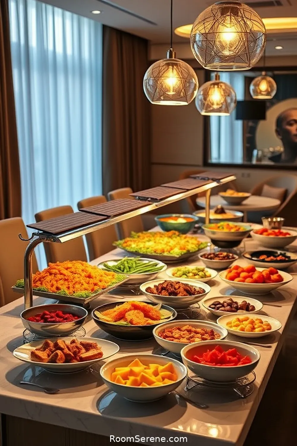 Create a Solar-Powered Buffet Lighting for 18 Smart Ways for Dining Room Organization Using Solar-Powered Lights