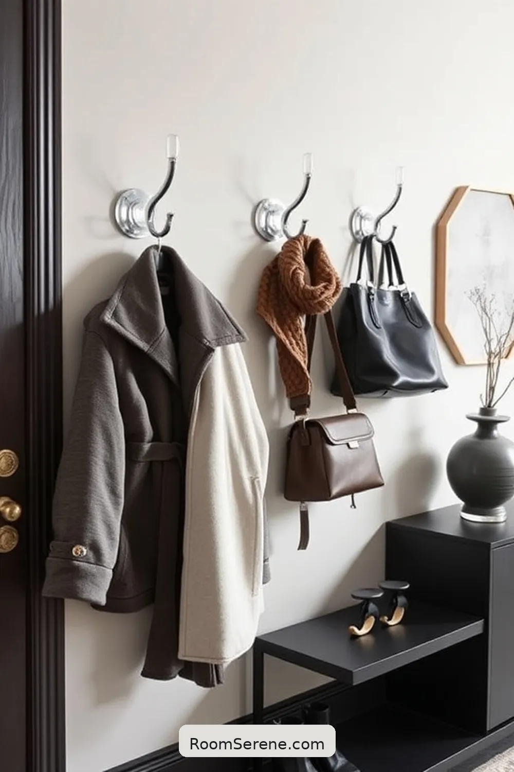 18 Stylish Ways for Entryway Organization Using Glass 9 Glass-Coated Hooks for Coats and Bags for 18 Stylish Ways for Entryway Organization Using Glass