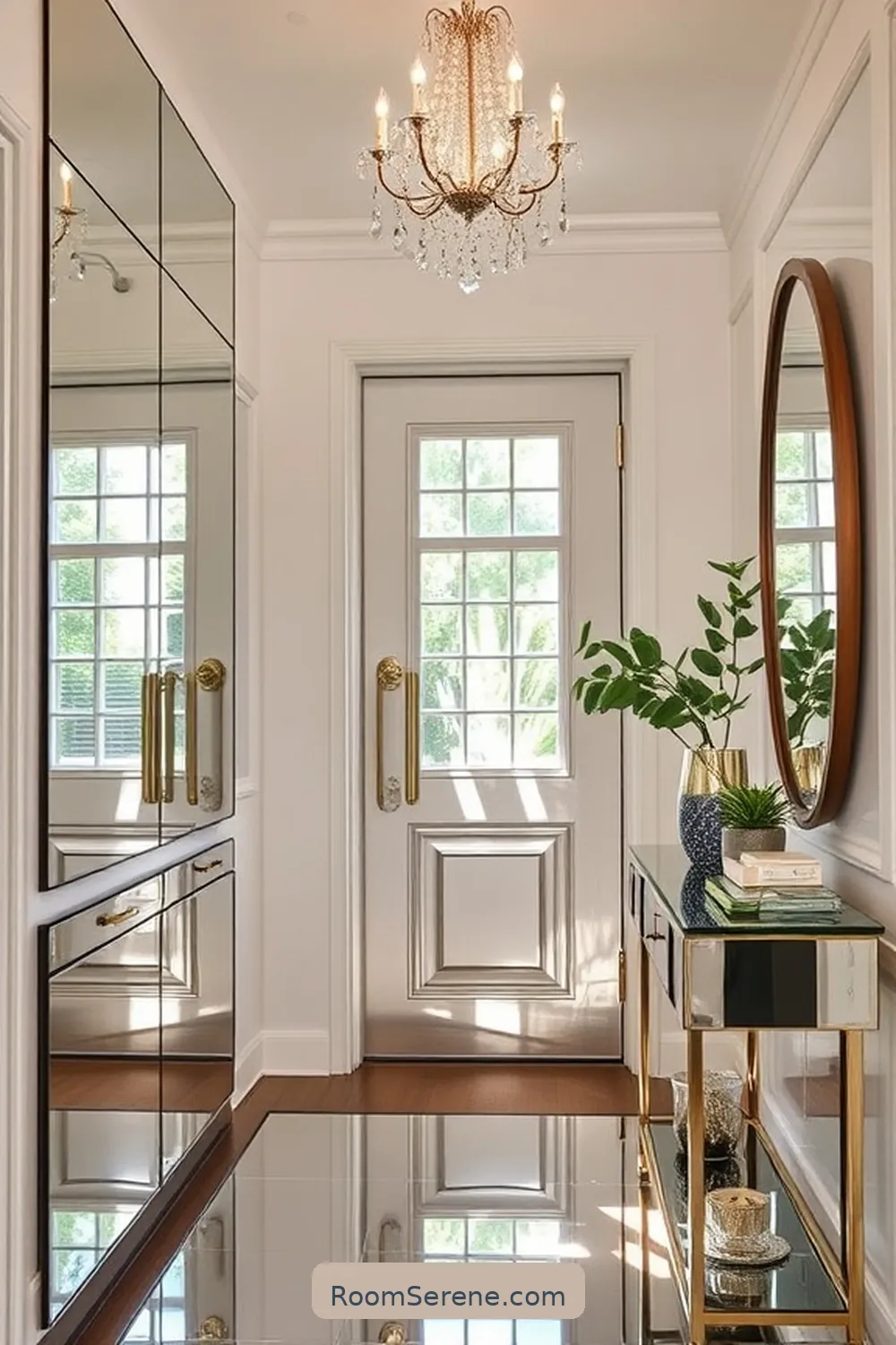 18 Stylish Ways for Entryway Organization Using Glass 8 Mirrored Glass Accents for 18 Stylish Ways for Entryway Organization Using Glass
