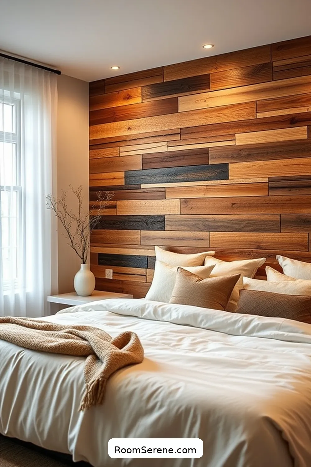 18 Ways to Create Comfort and Coziness in Your Bedroom Using Recycled Wood 13 Create a Charming Wooden Accent Wall for 18 Ways to Create Comfort and Coziness in Your Bedroom Using Recycled Wood