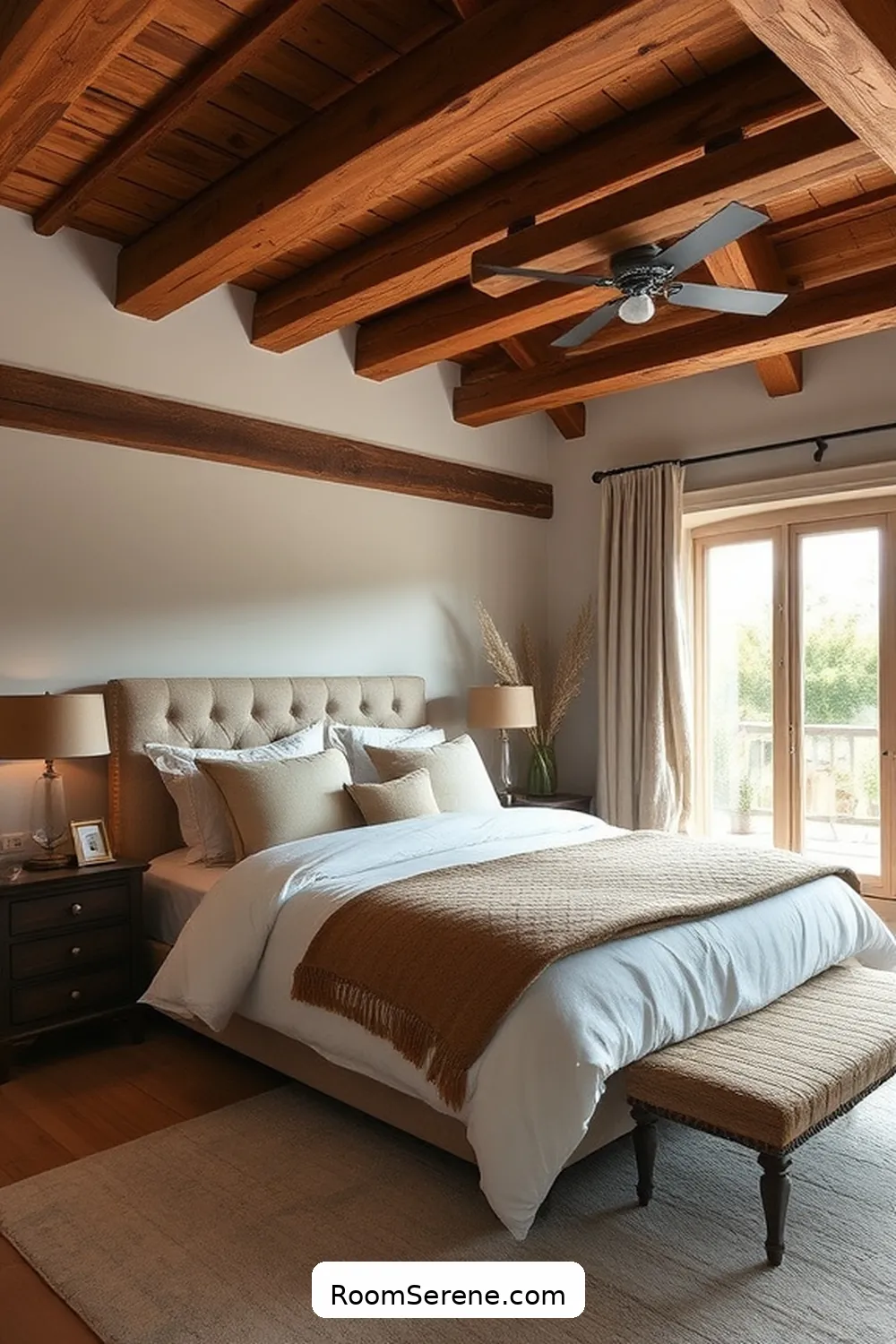 18 Ways to Create Comfort and Coziness in Your Bedroom Using Recycled Wood 12 Incorporate Wood Beams Into the Ceiling for 18 Ways to Create Comfort and Coziness in Your Bedroom Using Recycled Wood