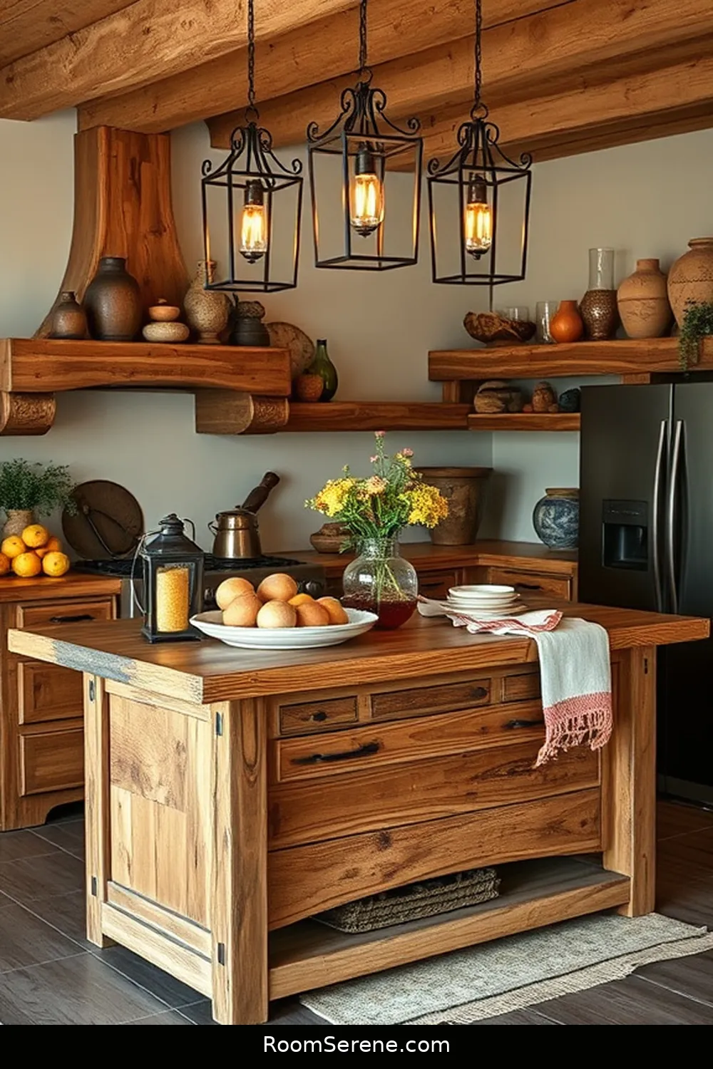 18 Ways to Create Comfort and Coziness in Your Kitchen Using Recycled Wood 6 Cozy Kitchen Island for 18 Ways to Create Comfort and Coziness in Your Kitchen Using Recycled Wood