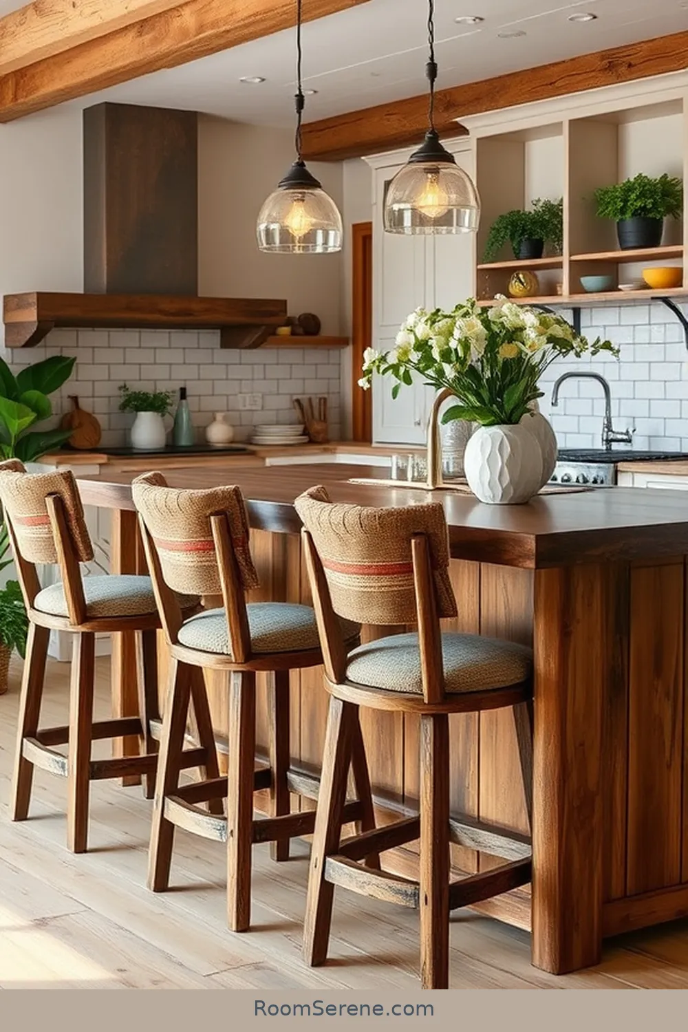 18 Ways to Create Comfort and Coziness in Your Kitchen Using Recycled Wood 9 Reclaimed Wood Bar Stools for 18 Ways to Create Comfort and Coziness in Your Kitchen Using Recycled Wood