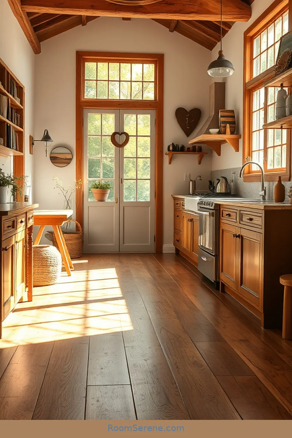 18 Ways to Create Comfort and Coziness in Your Kitchen Using Recycled Wood 11 Warm Wood Flooring for 18 Ways to Create Comfort and Coziness in Your Kitchen Using Recycled Wood