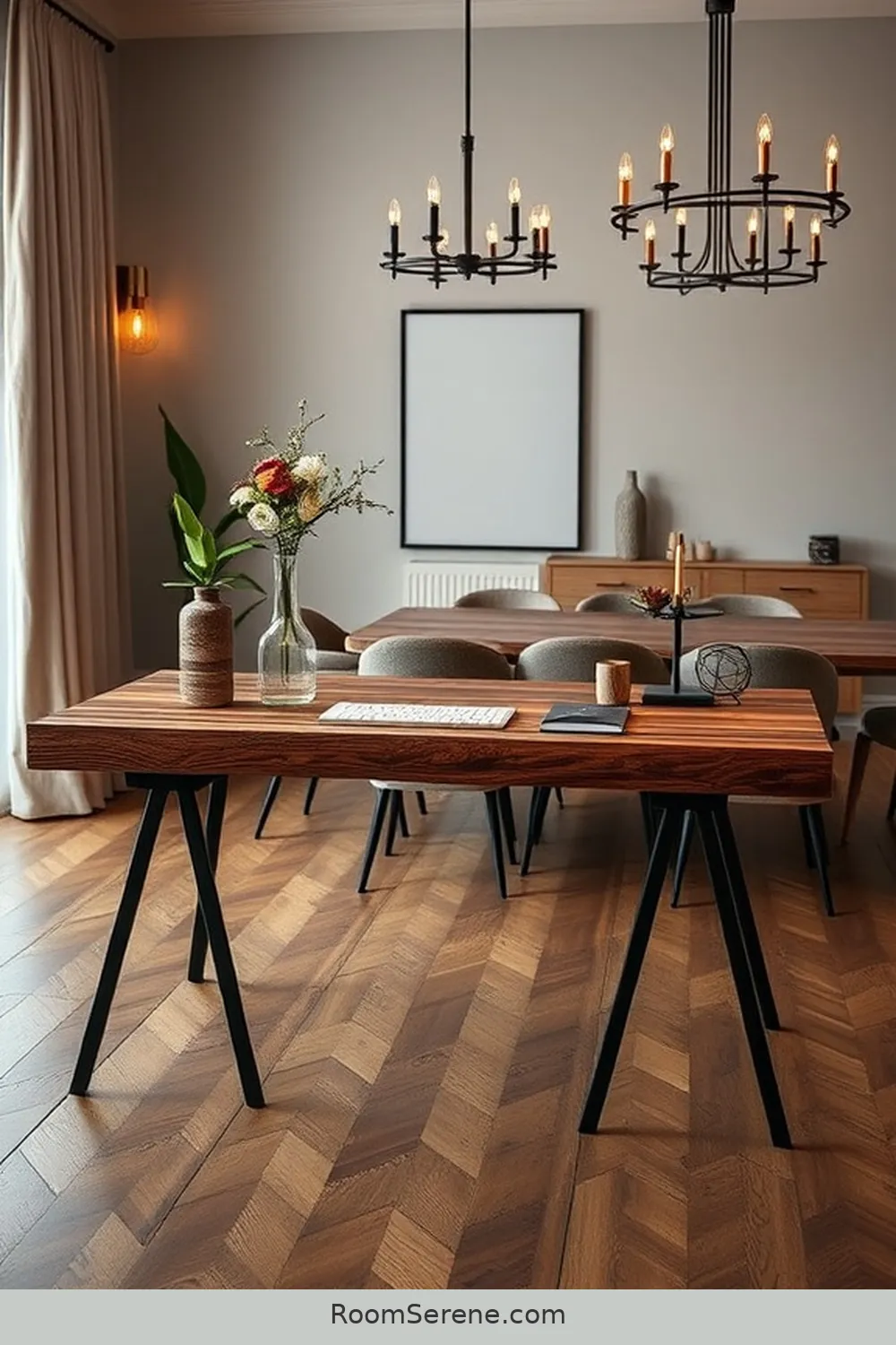 19 Creative Designs for Dining Room Workspaces Using Recycled Wood 19 Artistic Wood and Metal Combination Desk for 19 Creative Designs for Dining Room Workspaces Using Recycled Wood