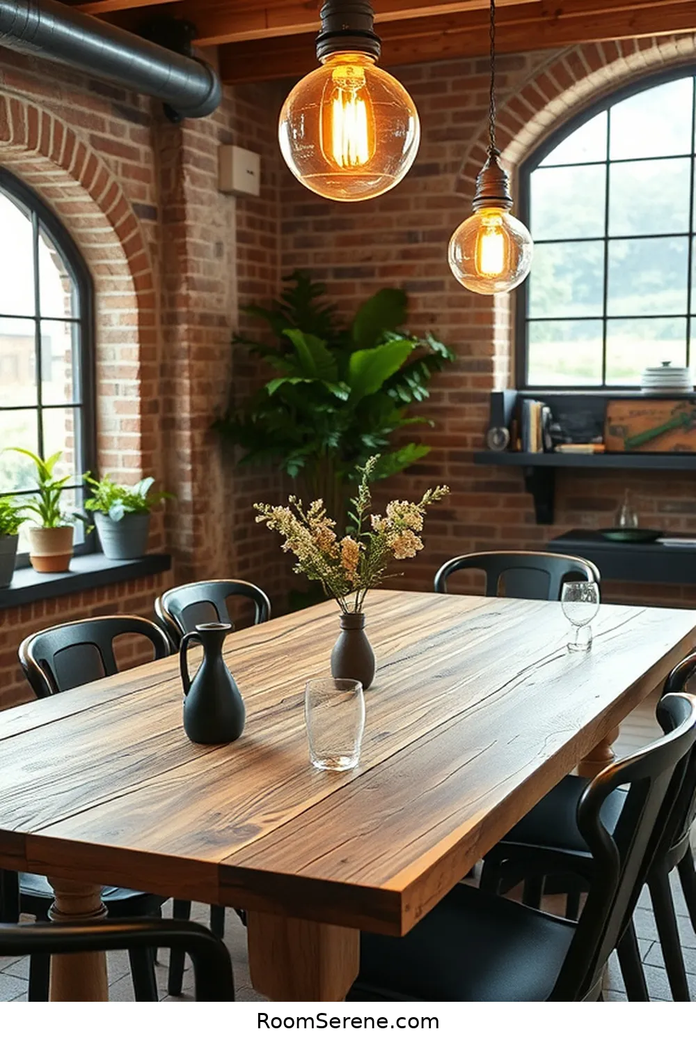19 Creative Designs for Dining Room Workspaces Using Recycled Wood 9 Industrial Pipe and Wood Table for 19 Creative Designs for Dining Room Workspaces Using Recycled Wood