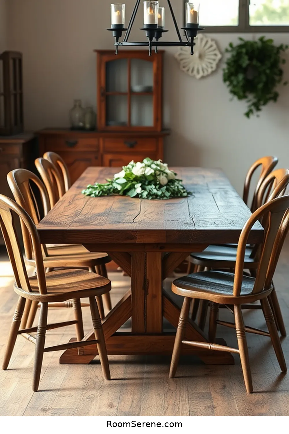 19 Creative Designs for Dining Room Workspaces Using Recycled Wood 15 Rustic Wooden Trestle Table for 19 Creative Designs for Dining Room Workspaces Using Recycled Wood