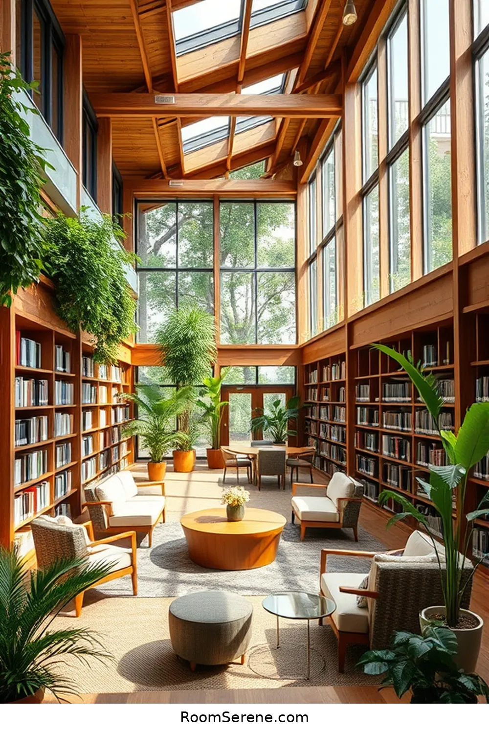 The Brooklyn Public Library in New York for 19 Inspiring Multi-Use Library Spaces Using Recycled Wood
