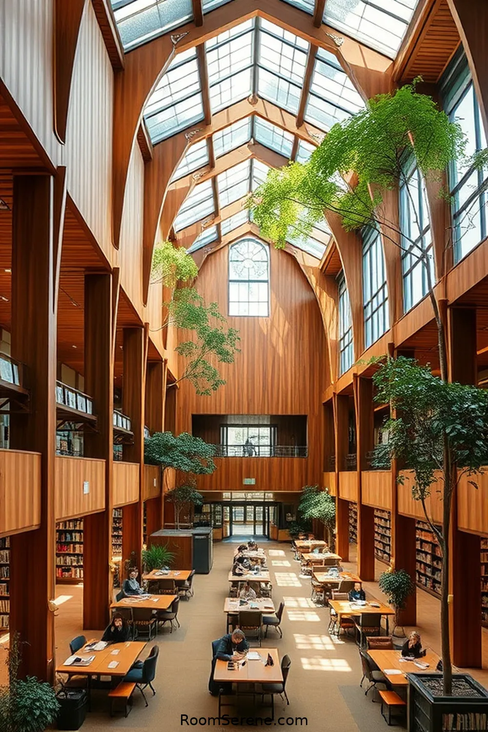 The Seattle Public Library in Washington for 19 Inspiring Multi-Use Library Spaces Using Recycled Wood
