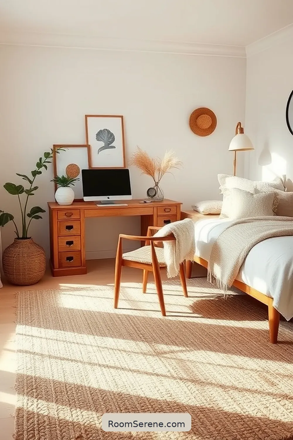 19 Inspiring Ways to Use Natural Fibers in Bedroom Workspace Design 4 Add a Jute Rug for Natural Texture for 19 Inspiring Ways to Use Natural Fibers in Bedroom Workspace Design