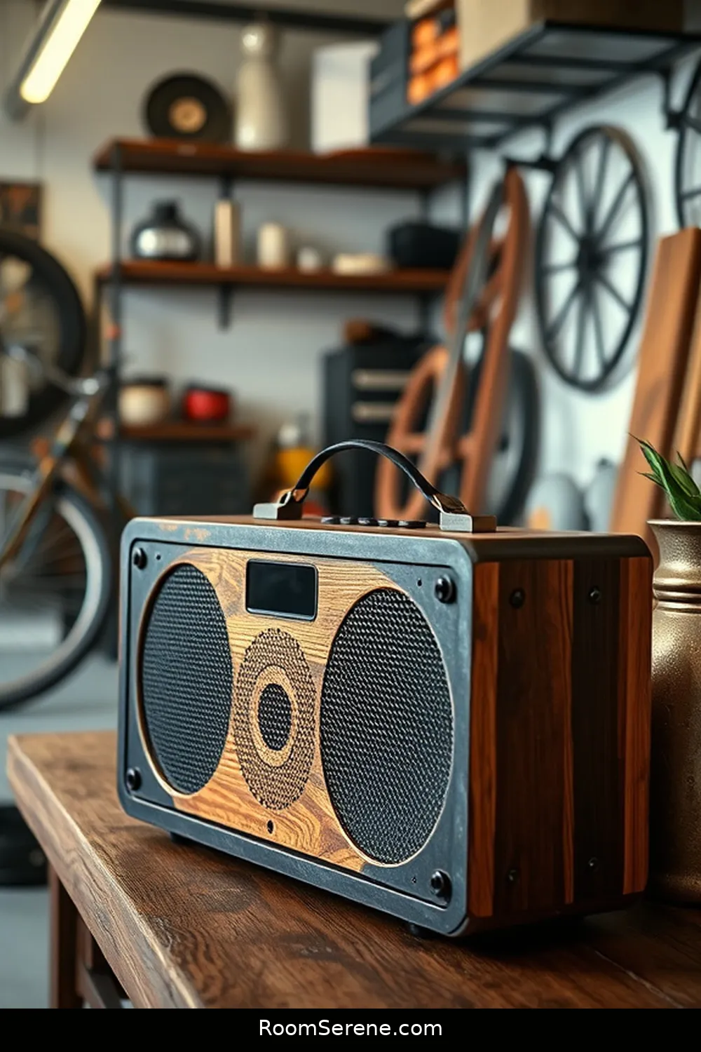 19 Smart Home Features for Your Garage Using Reclaimed Materials 7 Bluetooth Speakers Crafted From Vintage Materials for 19 Smart Home Features for Your Garage Using Reclaimed Materials