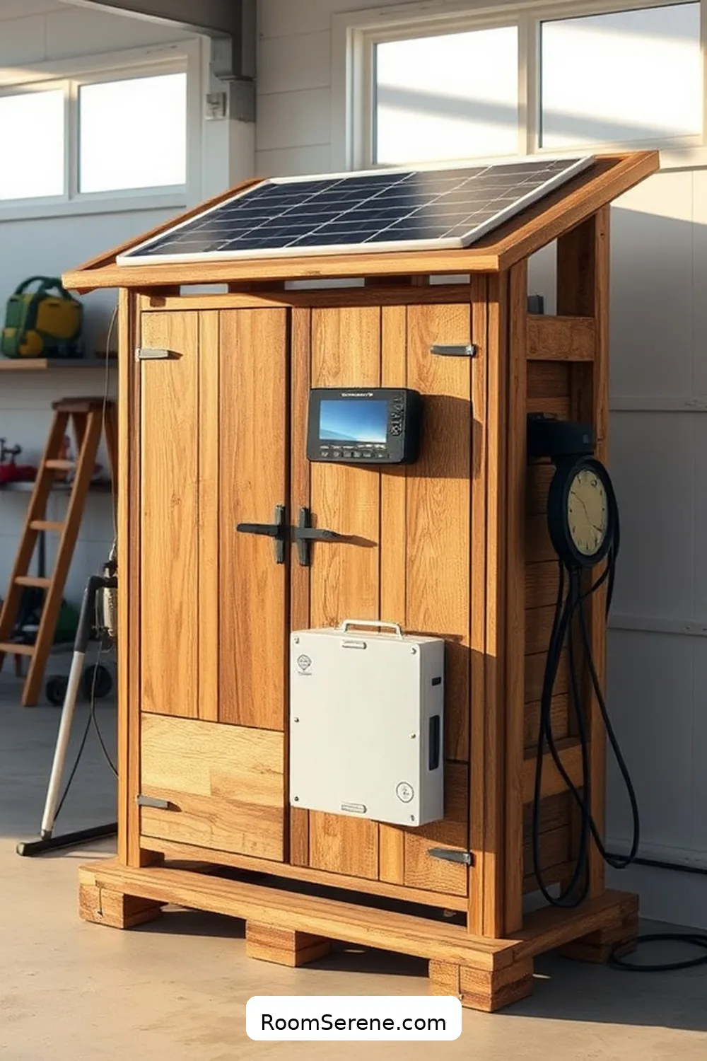 19 Smart Home Features for Your Garage Using Reclaimed Materials 5 Solar-Powered Battery Charging Station From Old Components for 19 Smart Home Features for Your Garage Using Reclaimed Materials