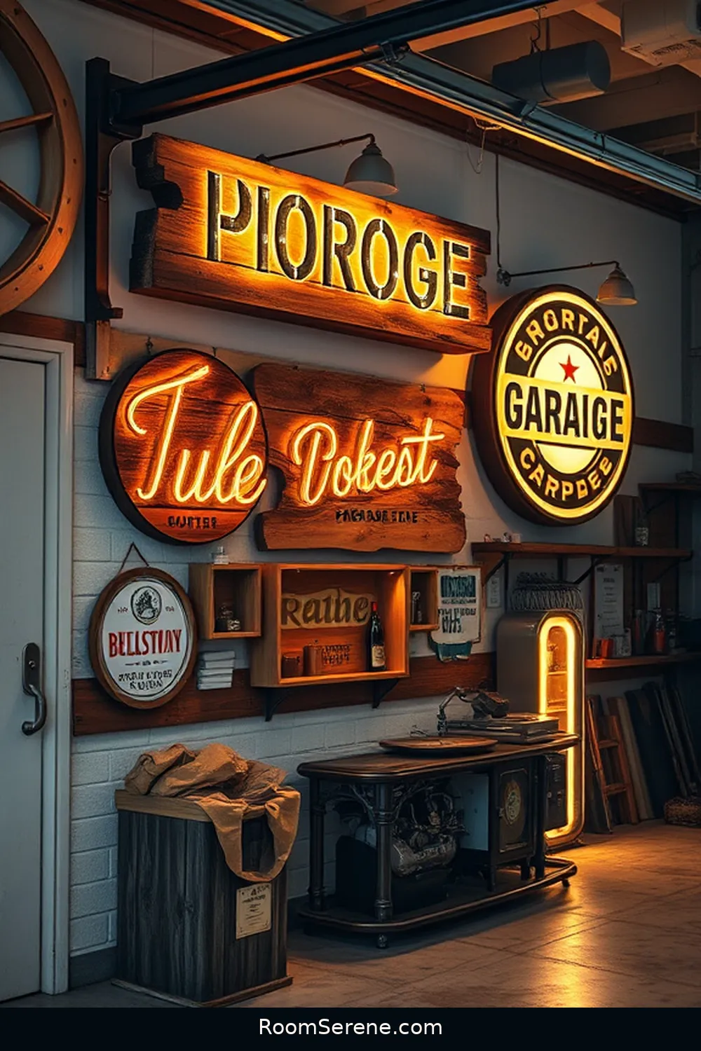 19 Smart Home Features for Your Garage Using Reclaimed Materials 17 Vintage Signage for Smart Home Alerts for 19 Smart Home Features for Your Garage Using Reclaimed Materials