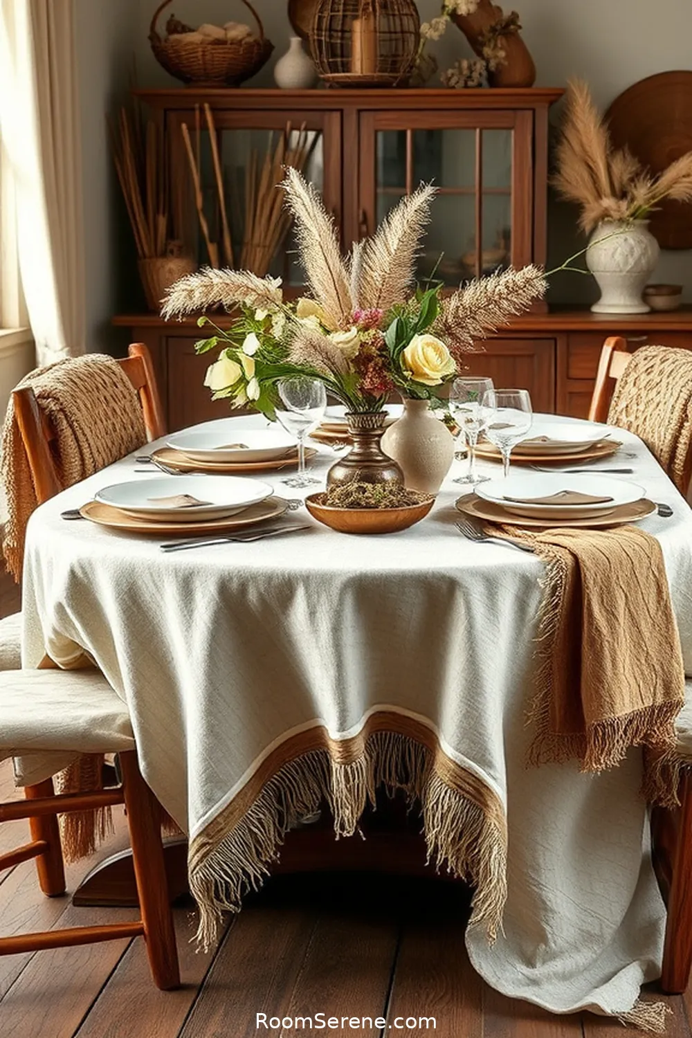 19 Ways to Achieve Comfort and Coziness in Your Dining Room Using Natural Fibers 2 Layering Textiles With Cotton Tablecloths for 19 Ways to Achieve Comfort and Coziness in Your Dining Room Using Natural Fibers