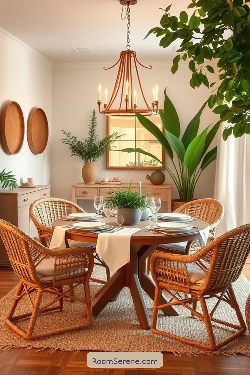 19 Ways to Achieve Comfort and Coziness in Your Dining Room Using Natural Fibers 9 Opting for Rattan or Wicker Accents for 19 Ways to Achieve Comfort and Coziness in Your Dining Room Using Natural Fibers
