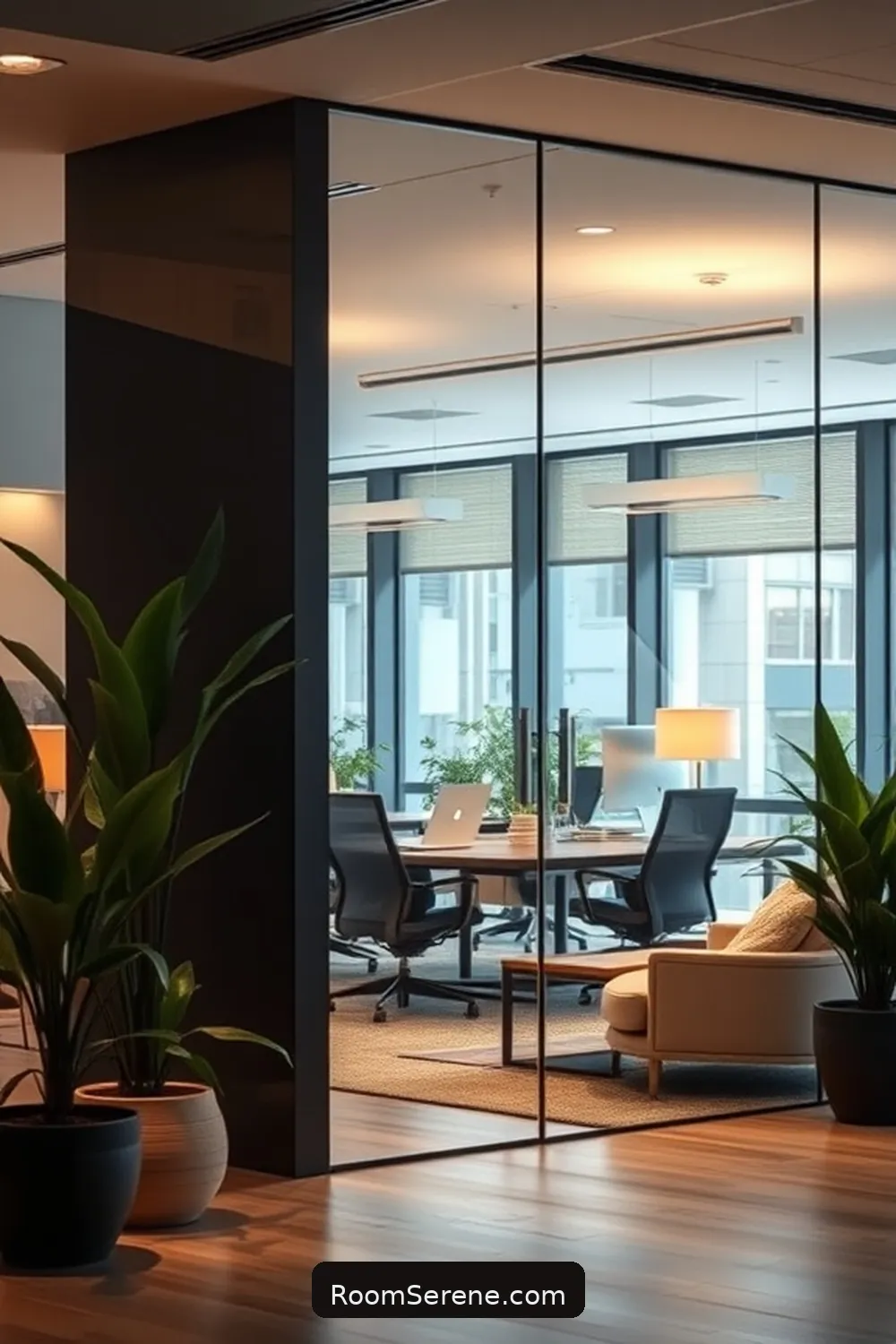 19 Ways to Achieve Comfort and Coziness in Your Home Office Using Glass 4 Glass Partitions for a Modern Office Layout for 19 Ways to Achieve Comfort and Coziness in Your Home Office Using Glass