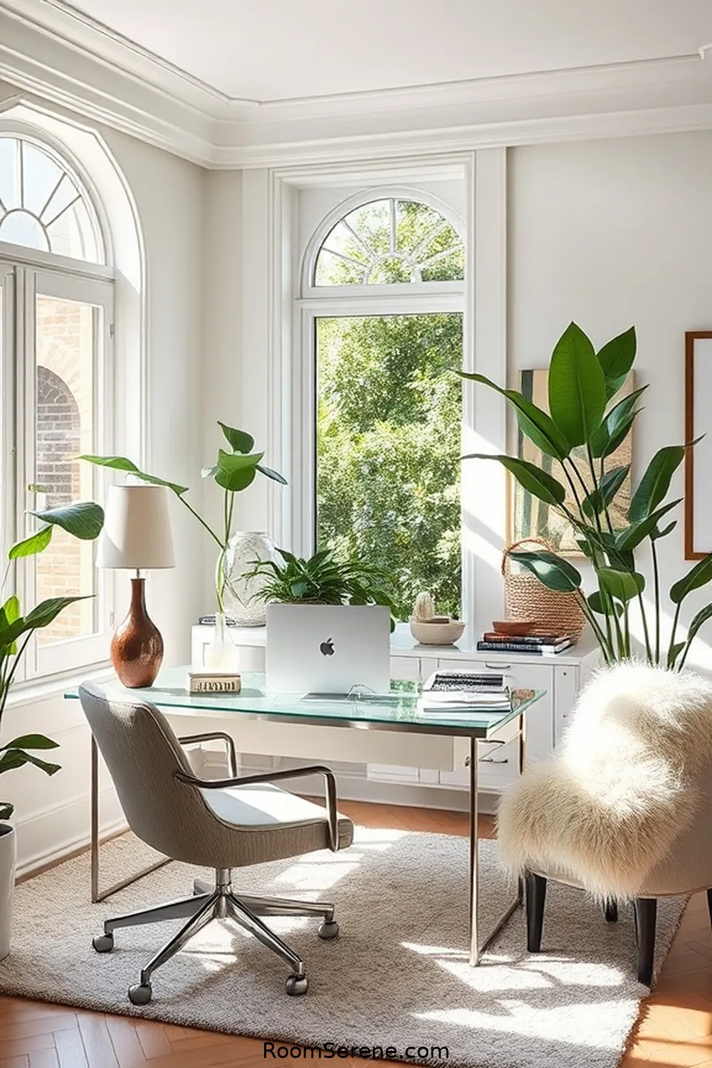 19 Ways to Achieve Comfort and Coziness in Your Home Office Using Glass 12 Use of Mirrored Glass to Enhance Light for 19 Ways to Achieve Comfort and Coziness in Your Home Office Using Glass