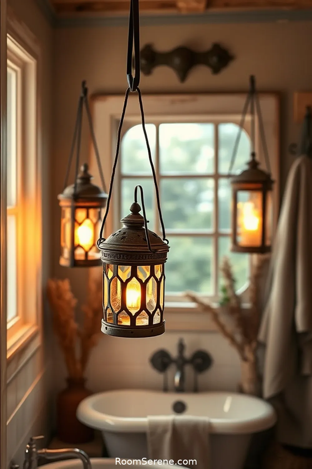 19 Ways to Create Comfort and Coziness in Your Bathroom Using Solar-Powered Lights 4 Incorporate Solar Lanterns for a Rustic Touch for 19 Ways to Create Comfort and Coziness in Your Bathroom Using Solar-Powered Lights
