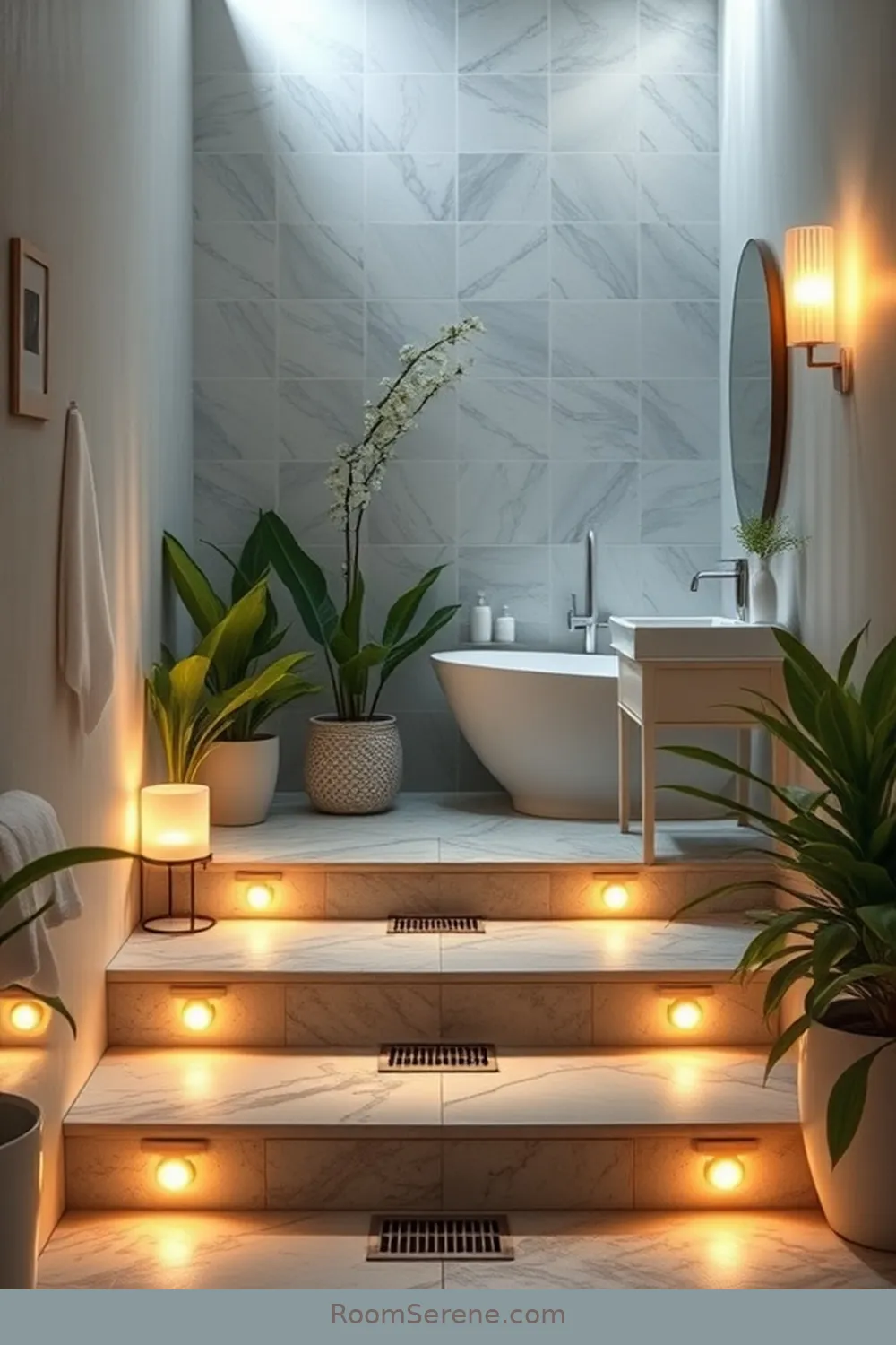 19 Ways to Create Comfort and Coziness in Your Bathroom Using Solar-Powered Lights 12 Install Solar-Powered Step Lights for 19 Ways to Create Comfort and Coziness in Your Bathroom Using Solar-Powered Lights