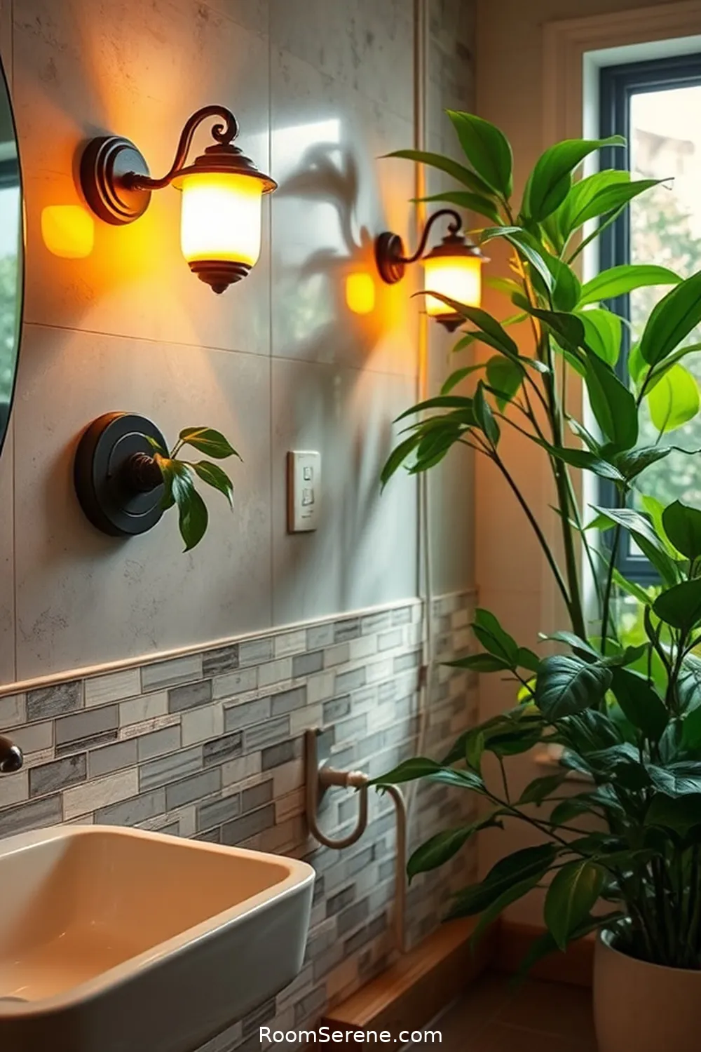 19 Ways to Create Comfort and Coziness in Your Bathroom Using Solar-Powered Lights 2 Install Solar-Powered Wall Sconces for 19 Ways to Create Comfort and Coziness in Your Bathroom Using Solar-Powered Lights