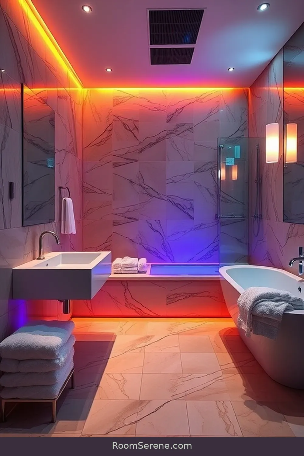 19 Ways to Create Comfort and Coziness in Your Bathroom Using Solar-Powered Lights 18 Integrate Solar-Powered Color-Changing Lights for 19 Ways to Create Comfort and Coziness in Your Bathroom Using Solar-Powered Lights