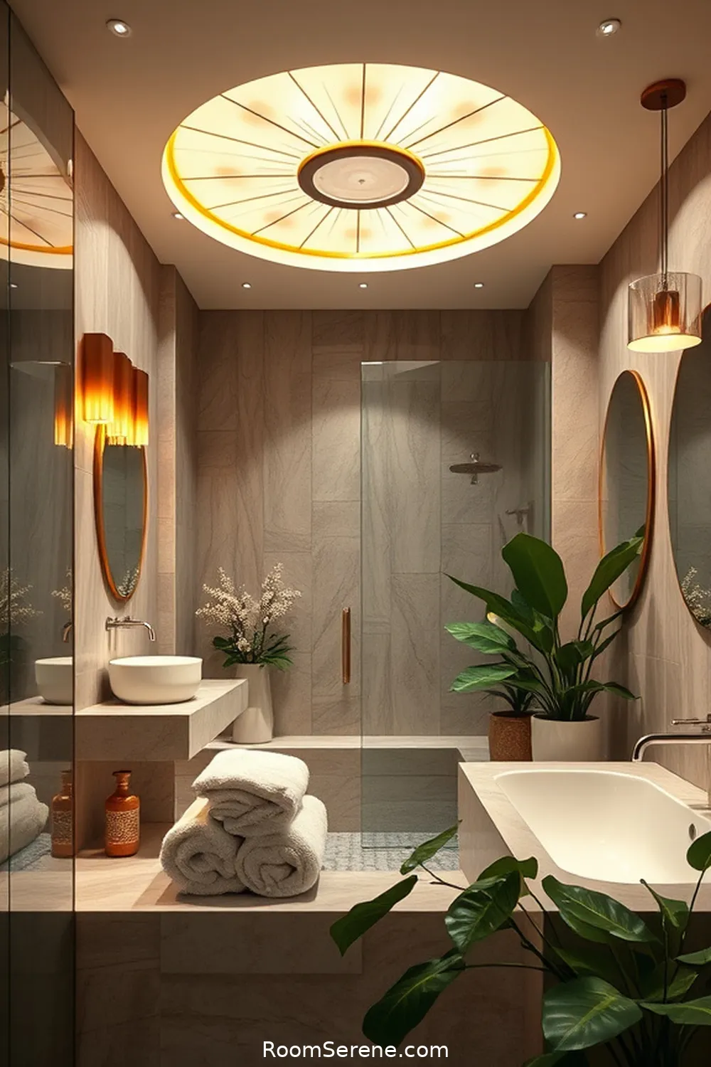 19 Ways to Create Comfort and Coziness in Your Bathroom Using Solar-Powered Lights 8 Use Solar-Powered Ceiling Fixtures for 19 Ways to Create Comfort and Coziness in Your Bathroom Using Solar-Powered Lights