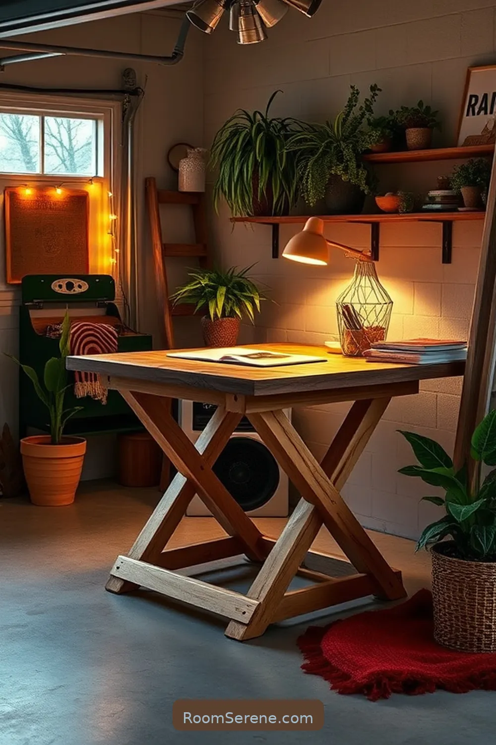 Build a Folding Table for Projects for 19 Ways to Create Comfort and Coziness in Your Garage Using Recycled Wood