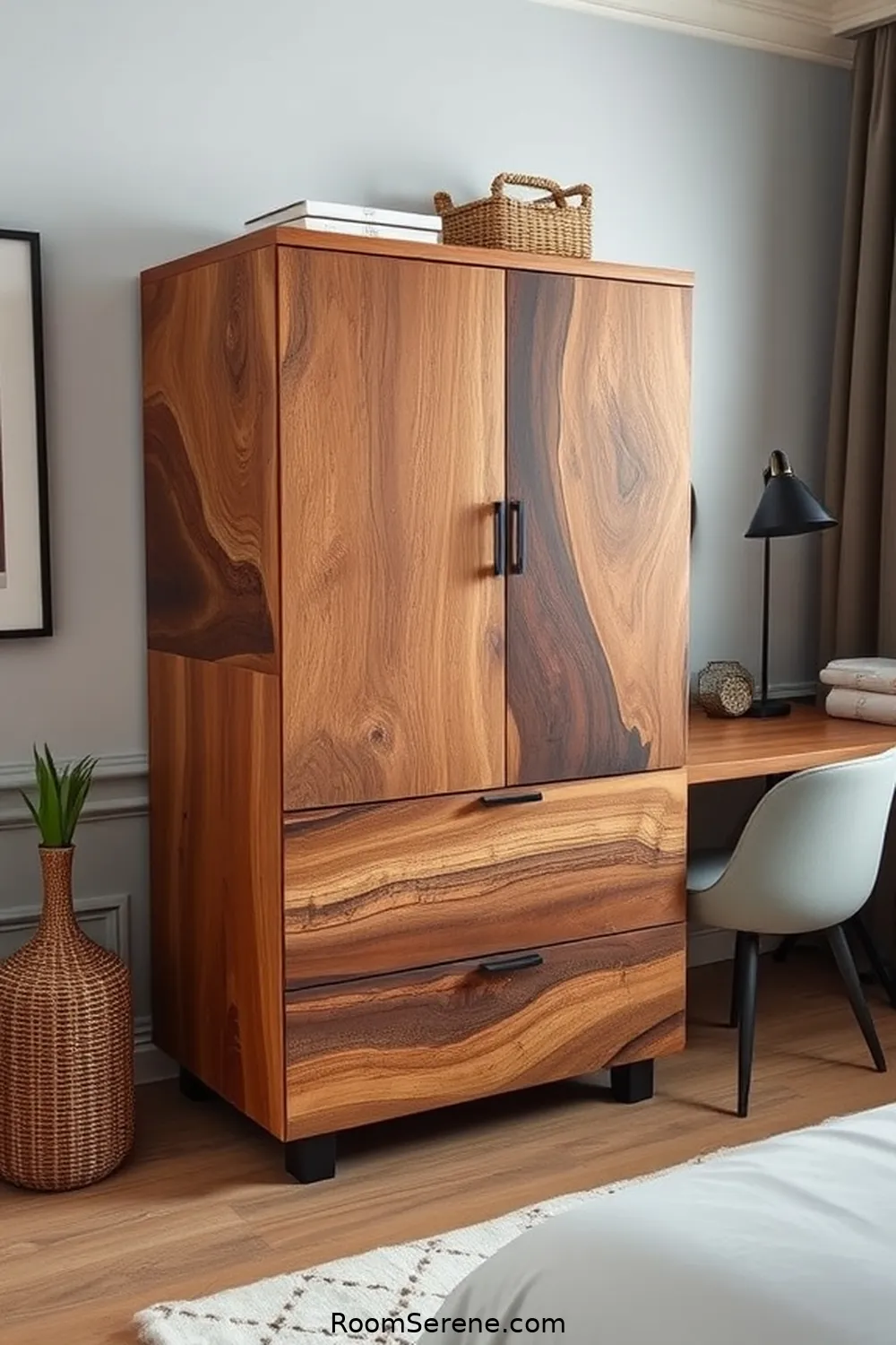 Customized Wood File Cabinet for 20 Creative Workspace Designs in Your Bedroom Using Recycled Wood