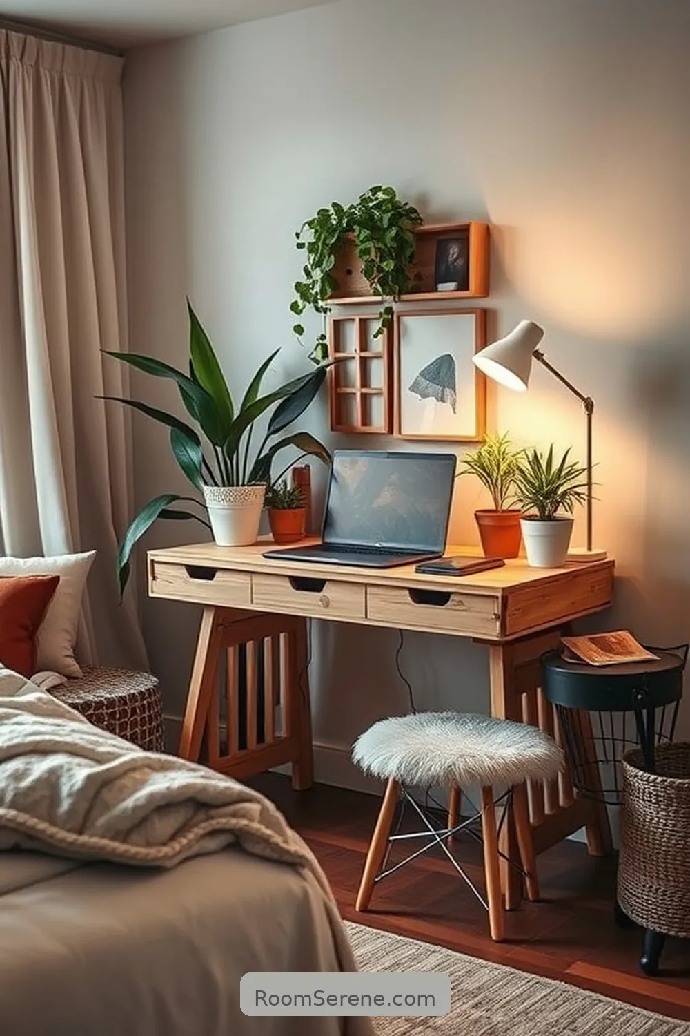 Repurposed Wine Crate Desk for 20 Creative Workspace Designs in Your Bedroom Using Recycled Wood