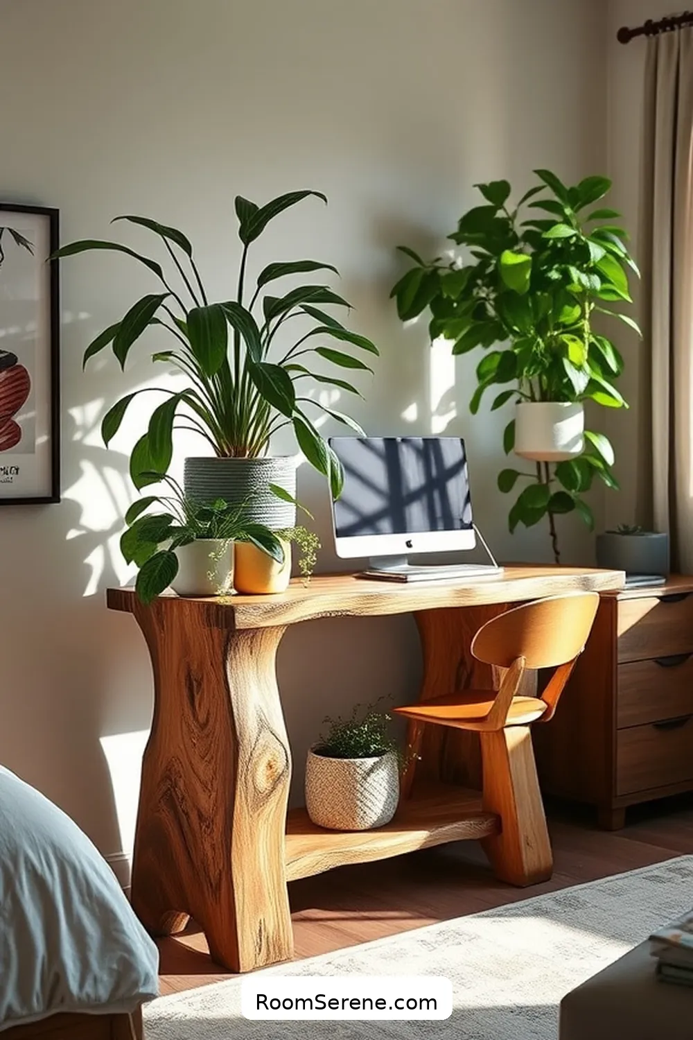 Upcycled Wood Plant Stand for 20 Creative Workspace Designs in Your Bedroom Using Recycled Wood