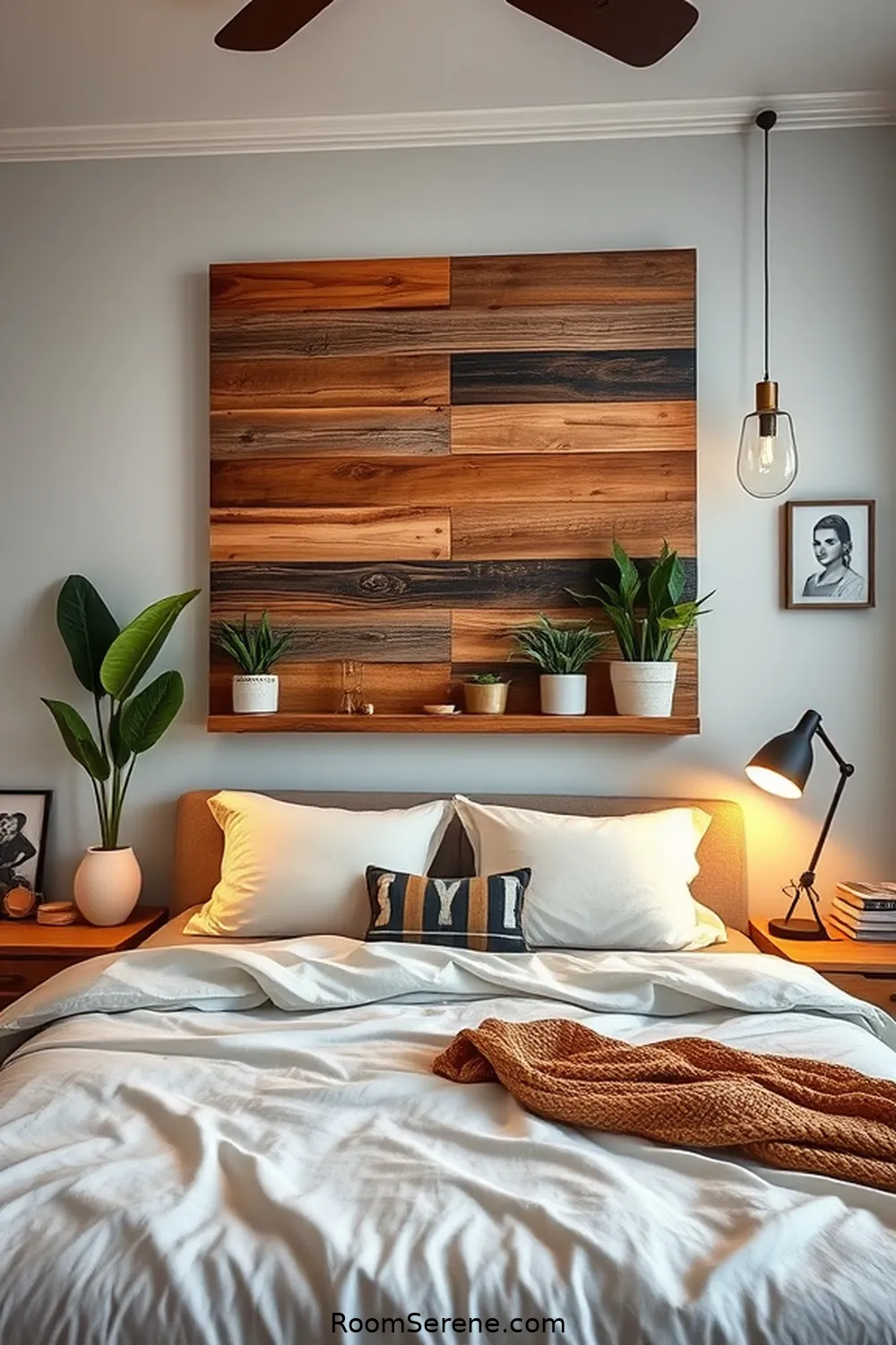Wood Pallet Wall Art for 20 Creative Workspace Designs in Your Bedroom Using Recycled Wood