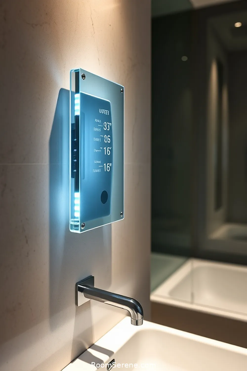 Water Temperature Sensors With Glass Displays for 20 Innovative Smart Home Features for Your Bathroom Using Glass