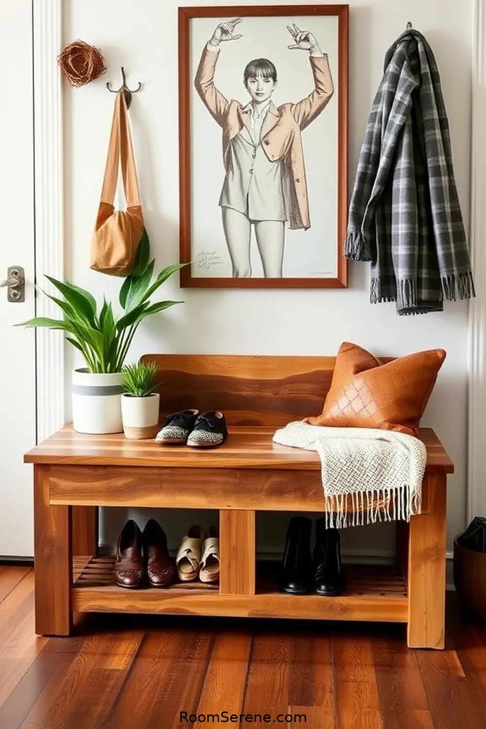 Reclaimed Wood Storage Benches for 20 Innovative Smart Home Features for Your Entryway Using Reclaimed Materials