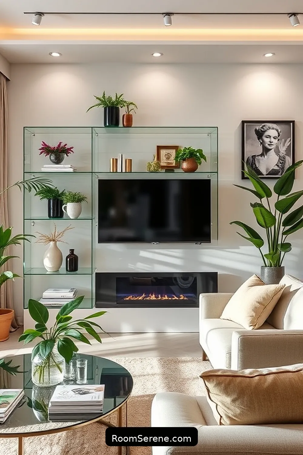 Glass Shelving Units for Stylish Storage for 20 Inspiring Workspace Design Ideas Using Glass in Your Living Room