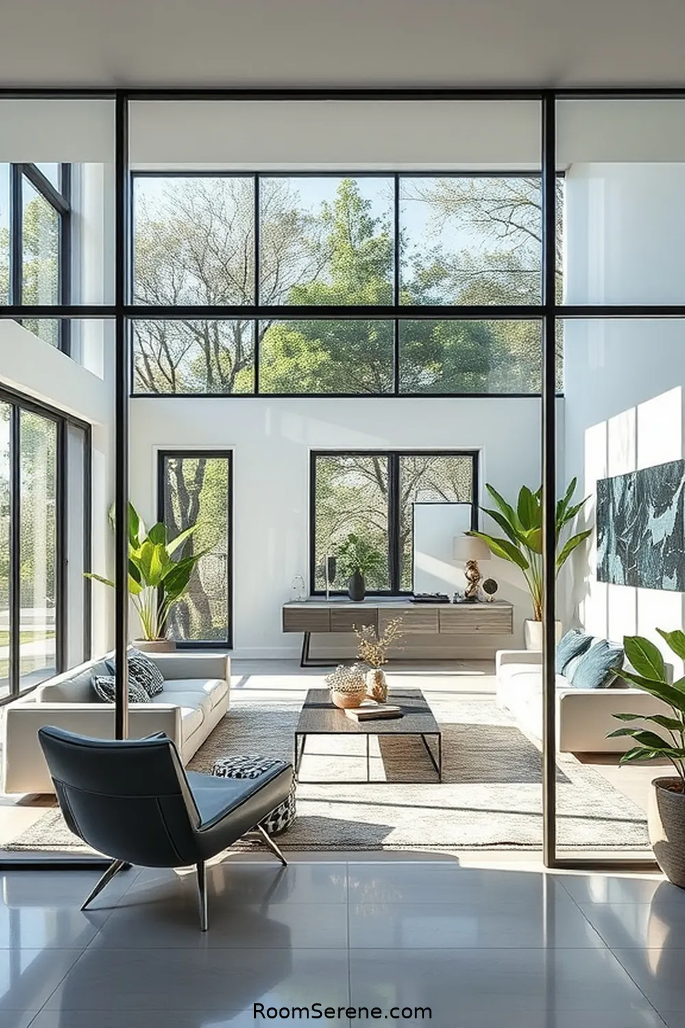 Use of Glass Room Dividers for Flexibility for 20 Inspiring Workspace Design Ideas Using Glass in Your Living Room