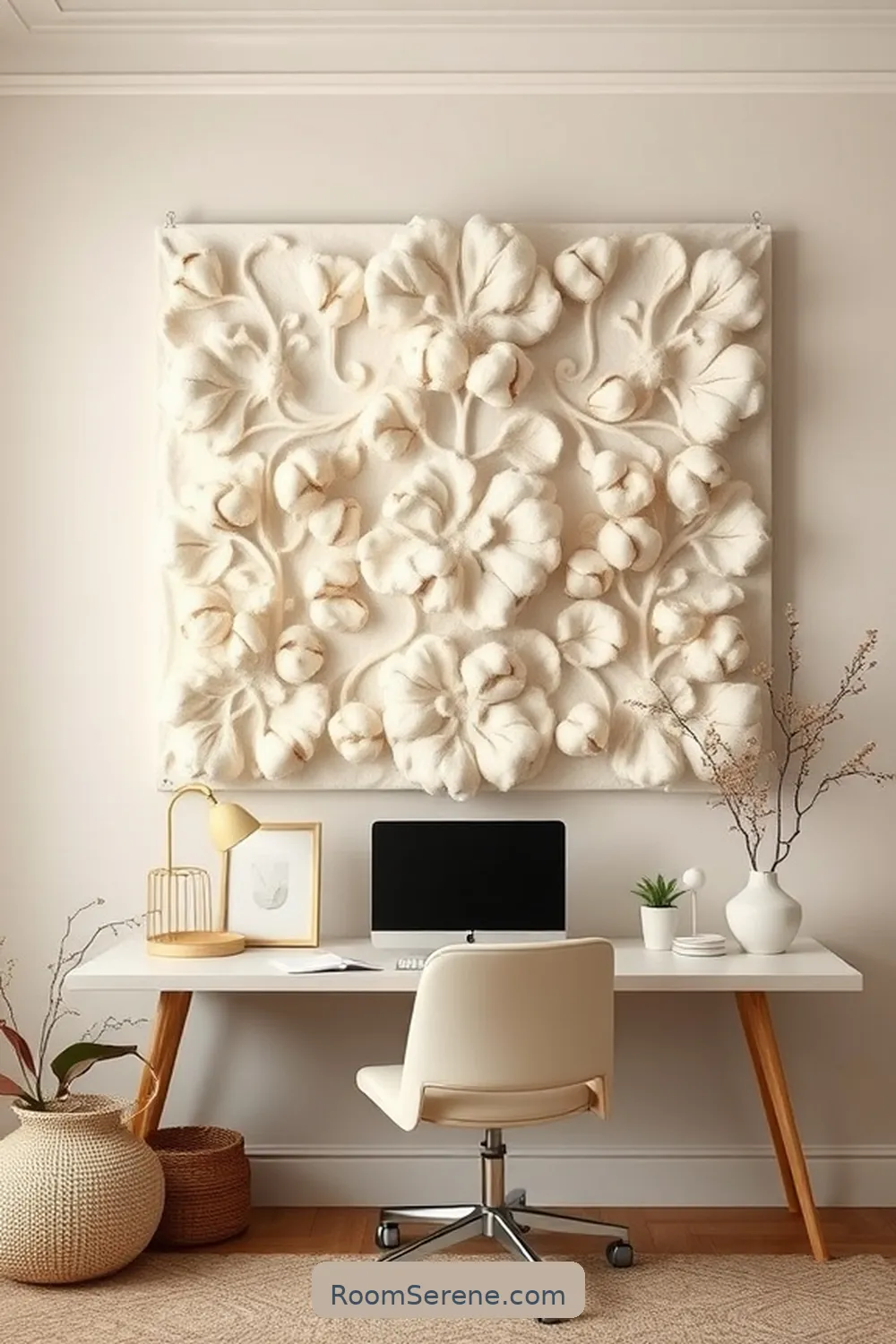 20 Natural Fiber Essentials for Comfort in Your Cozy Home Office 16 Cotton Wall Art for 20 Natural Fiber Essentials for Comfort in Your Cozy Home Office