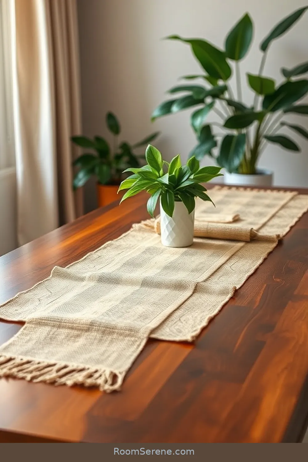 20 Natural Fiber Essentials for Comfort in Your Cozy Home Office 17 Jute Table Runner for 20 Natural Fiber Essentials for Comfort in Your Cozy Home Office