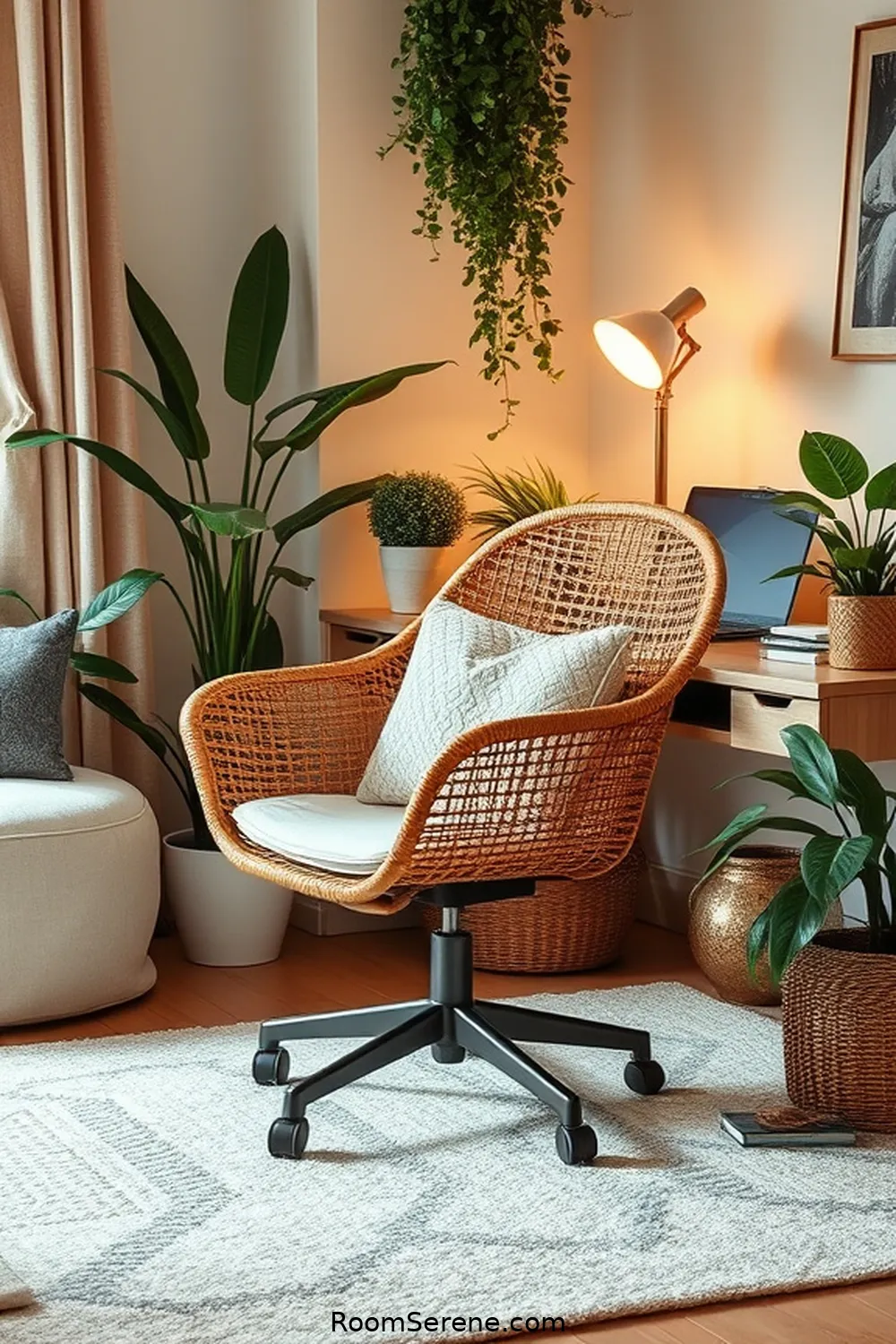 20 Natural Fiber Essentials for Comfort in Your Cozy Home Office 9 Rattan Office Chair for 20 Natural Fiber Essentials for Comfort in Your Cozy Home Office