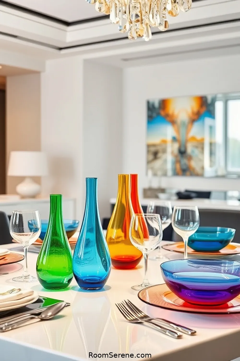 20 Stylish Glass Solutions for Dining Room Organization 21 Colorful Glass Accents for Decor for 20 Stylish Glass Solutions for Dining Room Organization