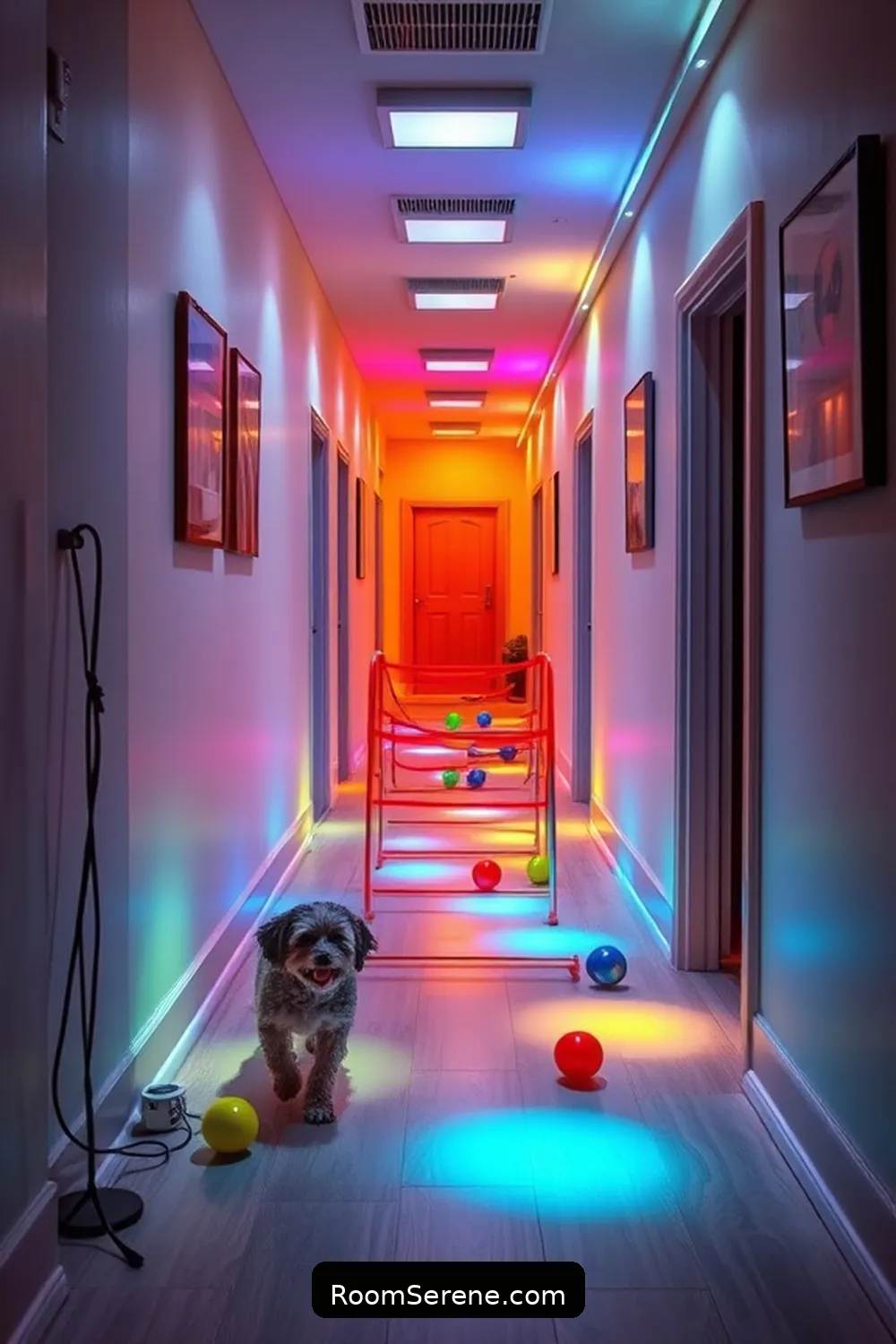 Create a Lighted Obstacle Course for 20 Tips for Using Solar-Powered Lights in a Pet-Friendly Hallway