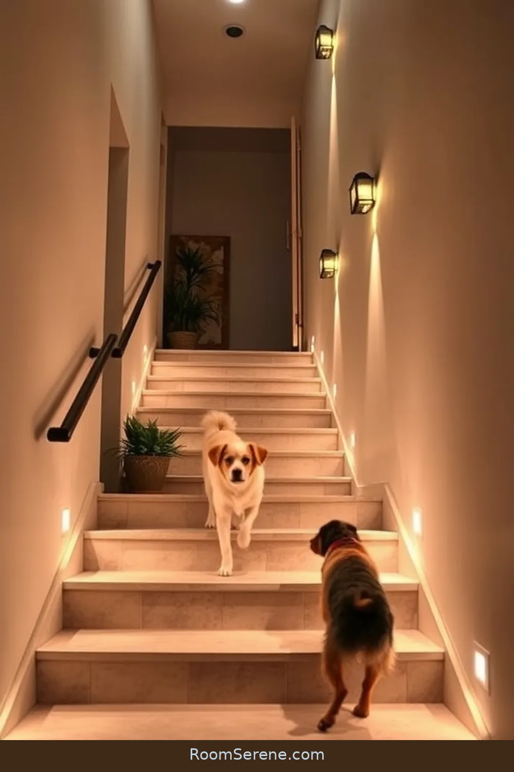 Highlight Stairways for Safety for 20 Tips for Using Solar-Powered Lights in a Pet-Friendly Hallway