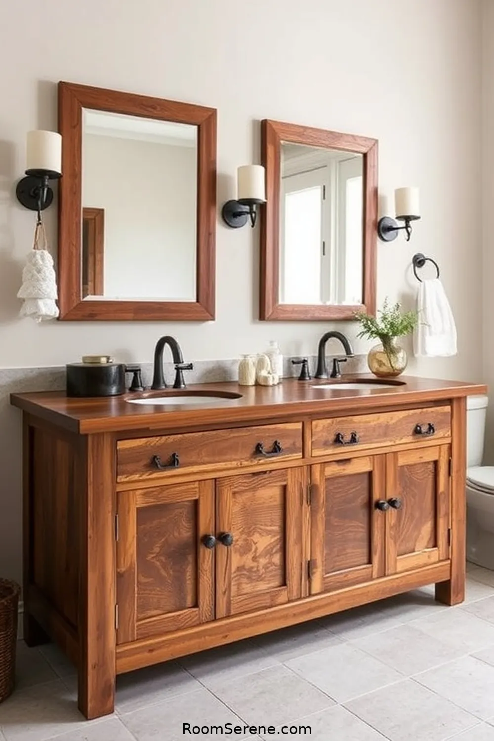 20 Ways to Boost Energy Efficiency in Your Bathroom Using Recycled Wood 3 Build a Wooden Vanity From Salvaged Materials for 20 Ways to Boost Energy Efficiency in Your Bathroom Using Recycled Wood