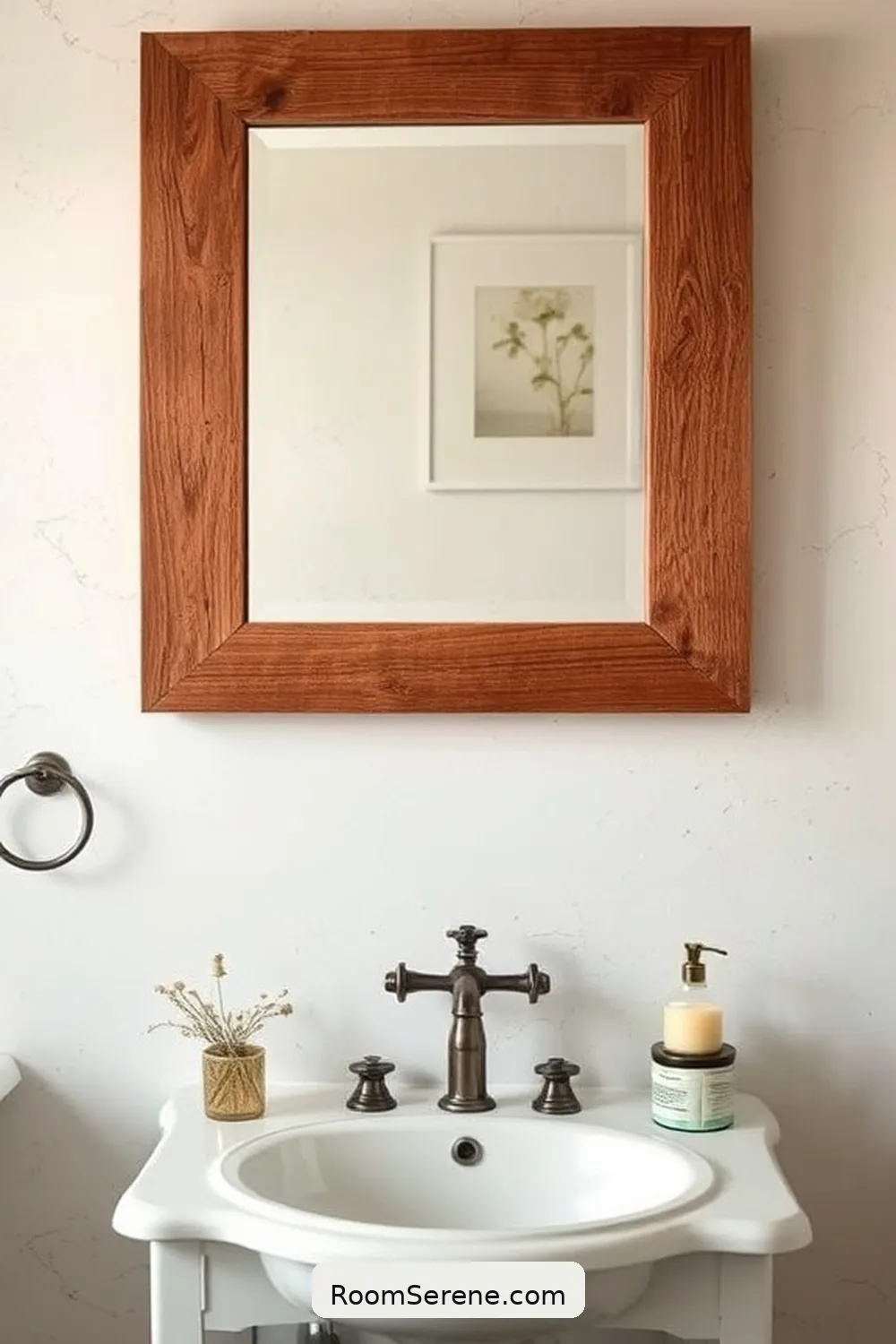 20 Ways to Boost Energy Efficiency in Your Bathroom Using Recycled Wood 8 Craft a Reclaimed Wood Mirror Frame for 20 Ways to Boost Energy Efficiency in Your Bathroom Using Recycled Wood