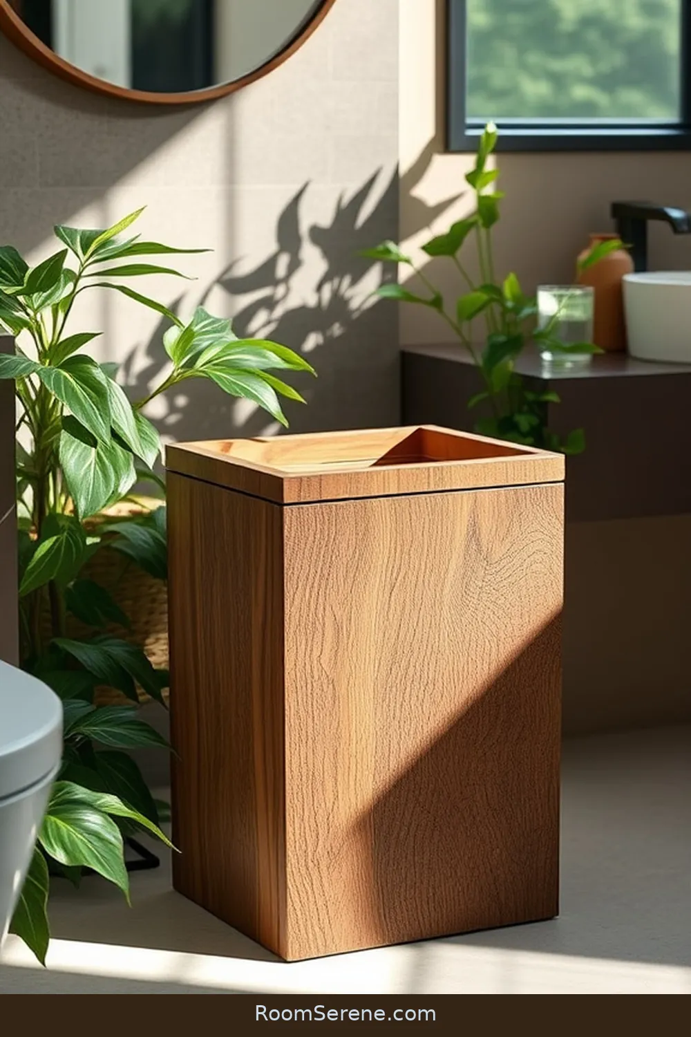 20 Ways to Boost Energy Efficiency in Your Bathroom Using Recycled Wood 21 Craft a Wooden Waste Bin for 20 Ways to Boost Energy Efficiency in Your Bathroom Using Recycled Wood