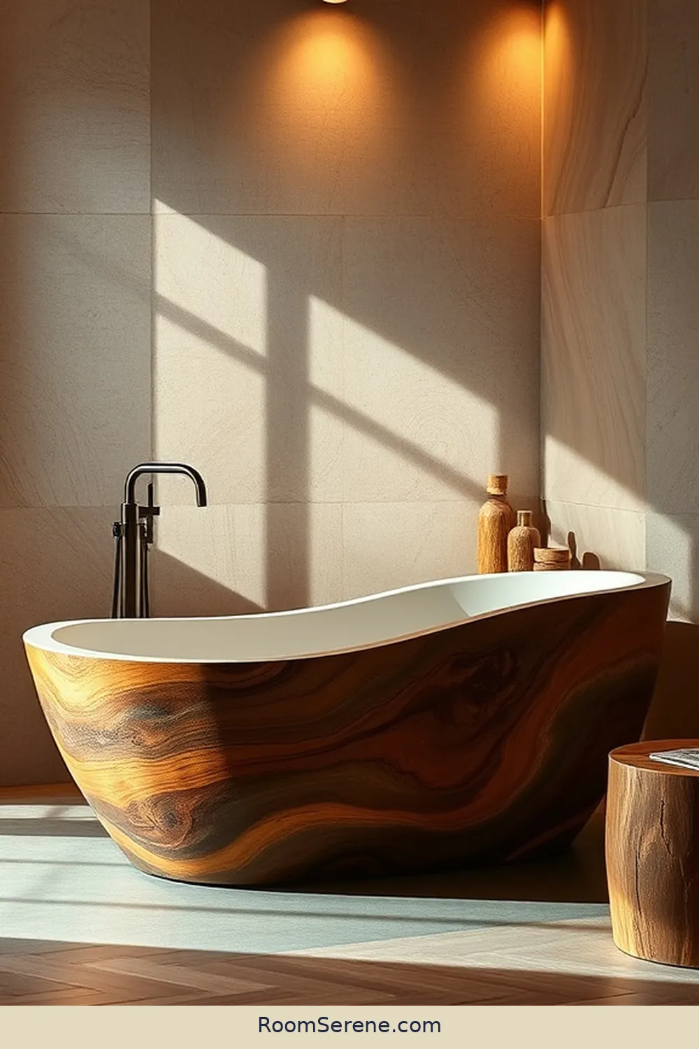 20 Ways to Boost Energy Efficiency in Your Bathroom Using Recycled Wood 6 Design a Unique Wooden Bathtub Surround for 20 Ways to Boost Energy Efficiency in Your Bathroom Using Recycled Wood